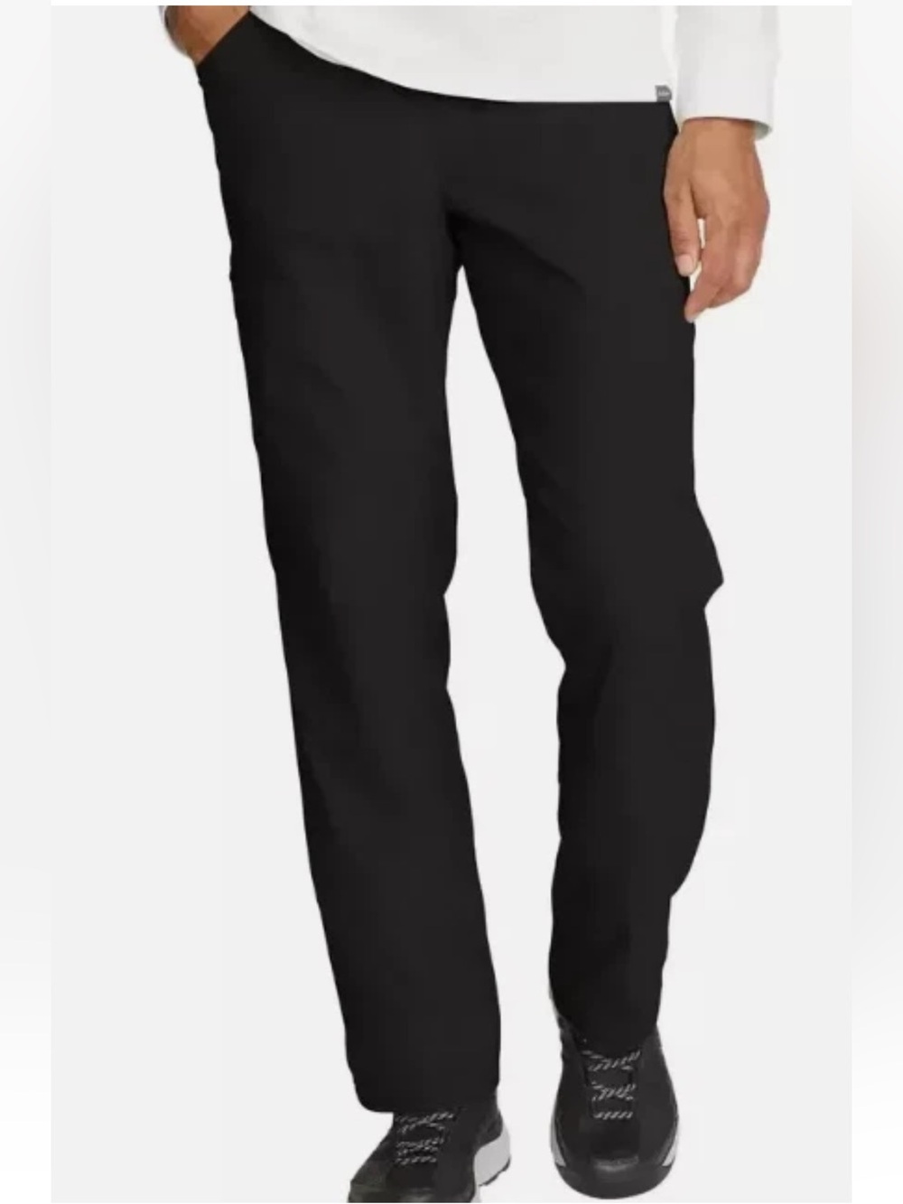Eddie Bauer Men's Black Stretch Zip Cargo Pocket Nylon Rainier Tech Pant…